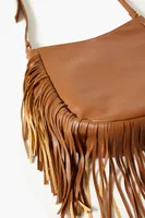 Women's Faux Leather Fringe Handbag in Brown