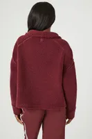 Women's Active Faux Shearling Pullover in Wine, XS