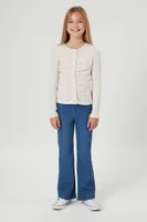 Girls Ruched Rib-Knit Top (Kids) Birch,