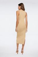 Women's Asymmetrical Cutout Maxi Dress in Taupe, XL