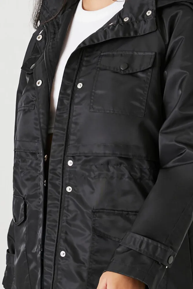 Women's Drawstring Longline Trench Coat