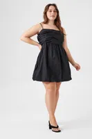 Women's Bubble-Hem Babydoll Dress in Black, 0X