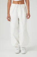 Women's Drawstring Wide-Leg Joggers White