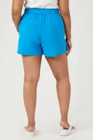 Women's Tie-Waist Paperbag Shorts in Ibiza Blue, 0X