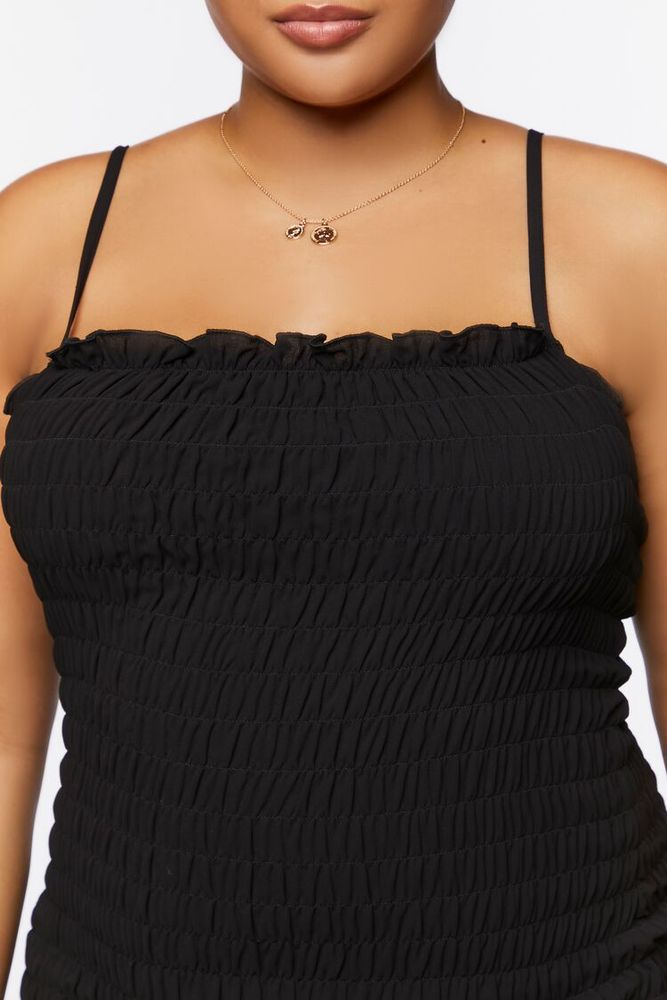 Women's Smocked Bodycon Midi Dress
