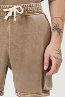 Men Mineral Wash Drawstring Shorts