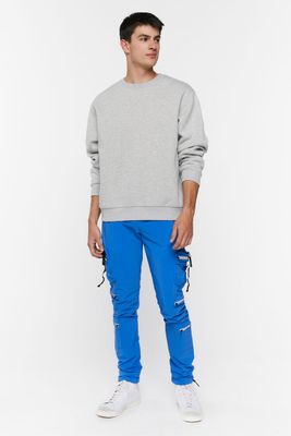 Men Drawstring Utility Joggers in Royal Blue Large