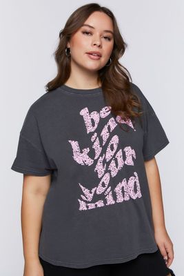 Women's Be Kind Graphic T-Shirt in Charcoal, 0X