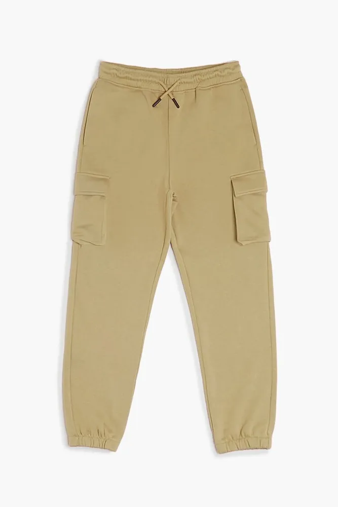 Forever 21 Kids Cargo Joggers (Girls + Boys) in Tan, 7/8