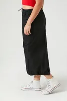 Women's Cargo Midi Skirt Black