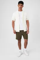 Men Linen-Blend Drawstring Shorts
