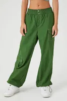 Women's High-Rise Cargo Joggers in Green Large