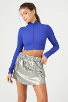 Women's Active Metallic Straight Skort in Silver, XS