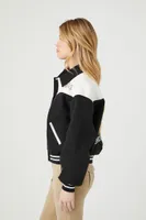 Women's Colorblock Tennessee Bomber Jacket Black/White