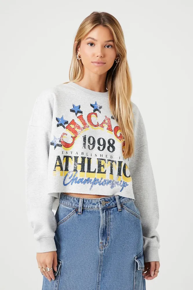 Women's Chicago Athletics Graphic Pullover in Heather Grey Medium