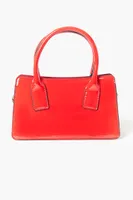 Women's Faux Patent Leather Crossbody Bag in Red