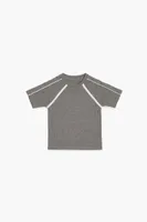 Girls Striped-Trim T-Shirt (Kids) in Heather Grey/White, 11/12