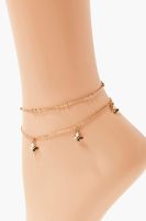 Women's Upcycled Butterfly Charm Anklet Set in Gold