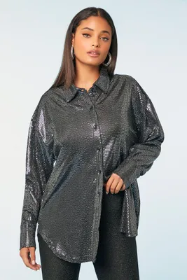 Women's Sequin Oversized Shirt