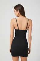 Women's Scalloped Cami Bodycon Dress in Black Large