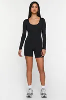 Women's Contour Scoop-Neck Romper in Black, XXL