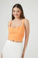 Women's Ruched Sweetheart Tank Top in Island Mango Small