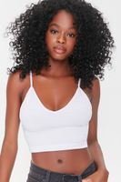 Women's Seamless Longline Bralette in White Medium