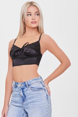 Women's Satin Cropped Lingerie Cami