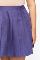 Women's Pleated Mini Skirt in Navy, 0X