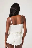 Women's Satin Lingerie Romper in Ivory Medium