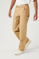 Men Twill Utility Straight-Leg Pants in Khaki, 33