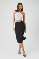 Women's Ruched One-Shoulder Crop Top Light