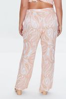 Women's Paisley Wide-Leg Pants in Rose, 0X