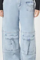 Women's Wide-Leg Cargo Jeans in Light Denim, 12