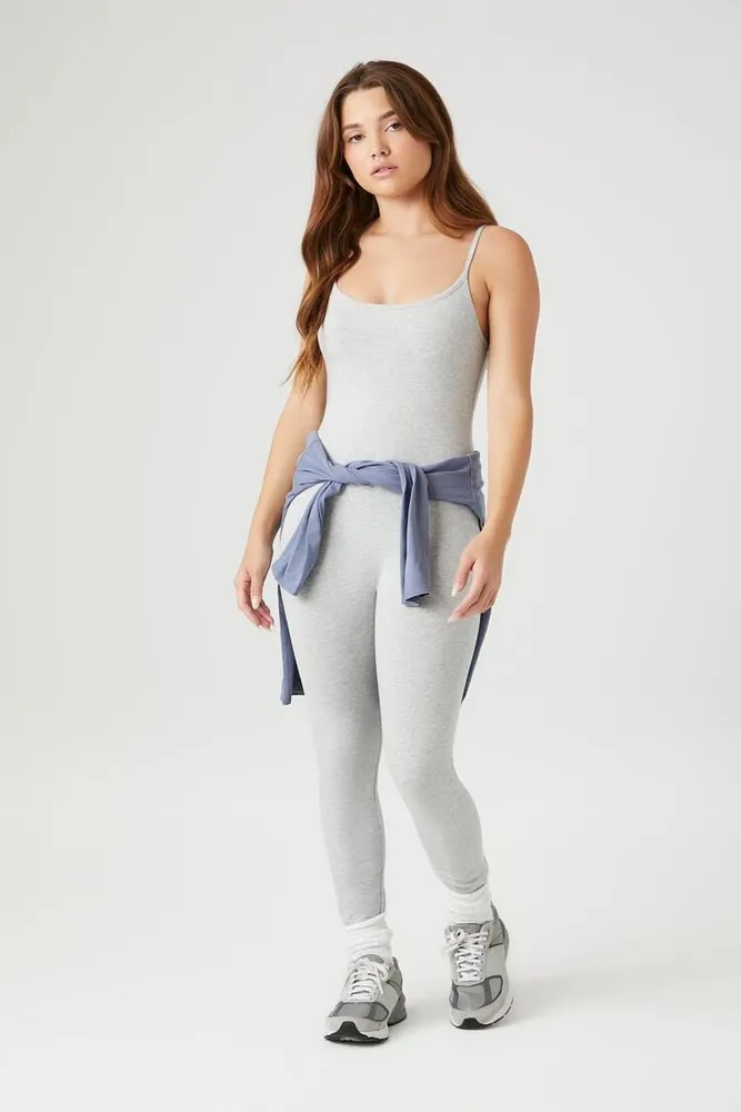 Women's Fitted Cami Jumpsuit in Heather Grey Small