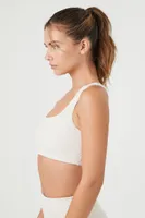 Women's Ribbed Racerback Sports Bra in Birch Medium