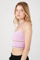 Women's Sweater-Knit Cropped Cami in Dawn Pink Medium