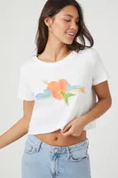 Women's Prince Peter Tom Petty Cropped T-Shirt in White Medium