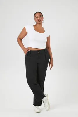 Women's Trouser Ankle Pants in Black, 2X