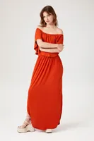 Women's Flounce Off-the-Shoulder Maxi Dress