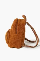 Women's Faux Shearling Backpack in Brown