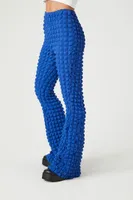 Women's Popcorn Knit Flare Pants in Cobalt Small