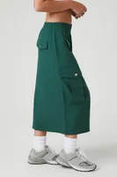 Women's Zip-Front Cargo Midi Skirt