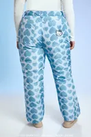 Women's Hello Kitty Heart Print Pants in Baby Blue, 1X