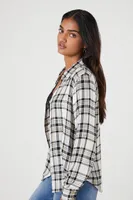 Women's Plaid Flannel Shirt in Black, XL