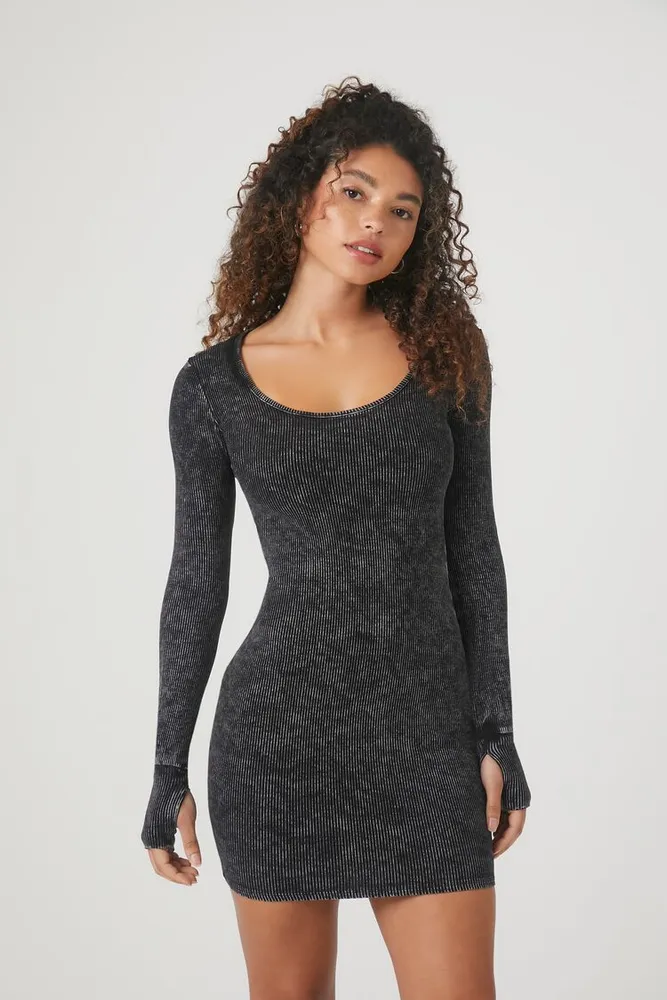 Women's Mineral Wash Bodycon Mini Dress