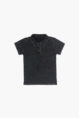 Girls Cotton Polo Shirt (Kids) in Black, 13/14