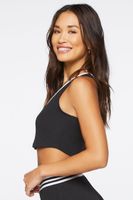 Women's Contrast-Trim Lounge Cropped Tank Top in Black Medium