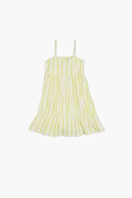 Girls Linen-Blend Striped Dress (Kids) in Yellow, 9/10