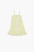 Girls Linen-Blend Striped Dress (Kids) in Yellow, 11/12